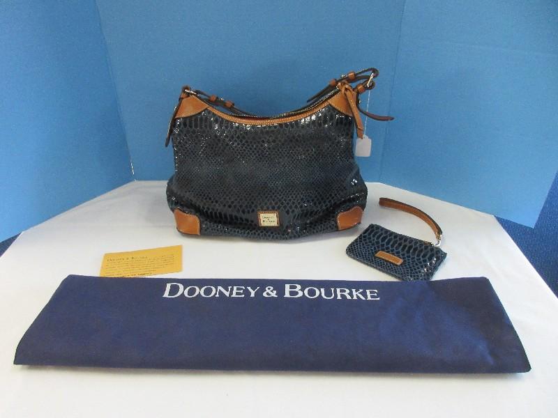 Dooney & Bourke Snake Skin Print Hobo Satchel Shoulder Handbag