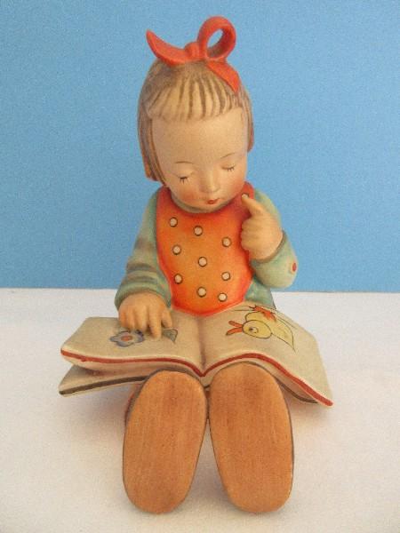 Vintage Goebel Hummel "Book Worm" 5 1/2" Figurine Girl w/ Picture Book