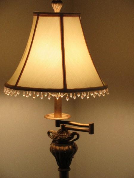 French Inspired Classic Urn, Acanthus Leaf & Bell Flower Design Swing Arm Floor Lamp