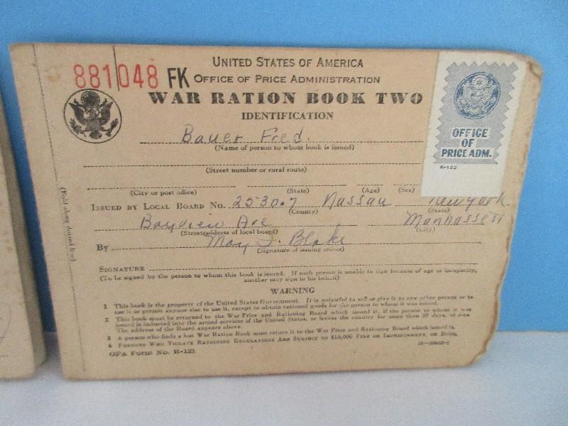 4 World War II War Ration Books Ephemera Collector Collectibles