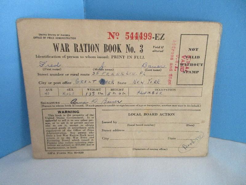 4 World War II War Ration Books Ephemera Collector Collectibles