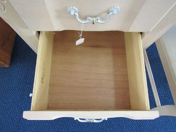 Stanley Furniture Pale Wooden 4 Drawer Desk w/ 1 Ladder Back Chair