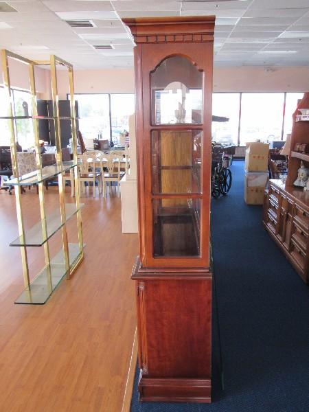 Wooden China Cabinet by Lexington Hutch 2 Doors w/ Square Panel Glass Windows