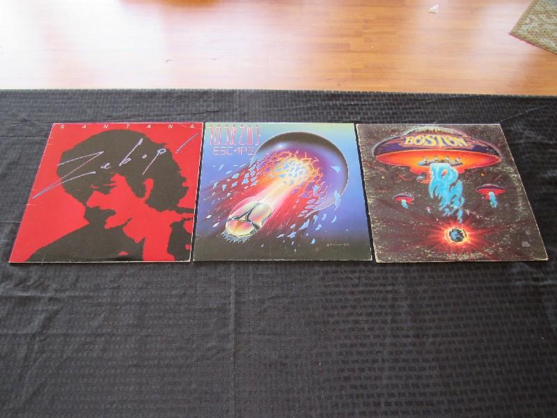 3 Vintage Vinyls - Boston, Journey Escape, Santana Zebop!
