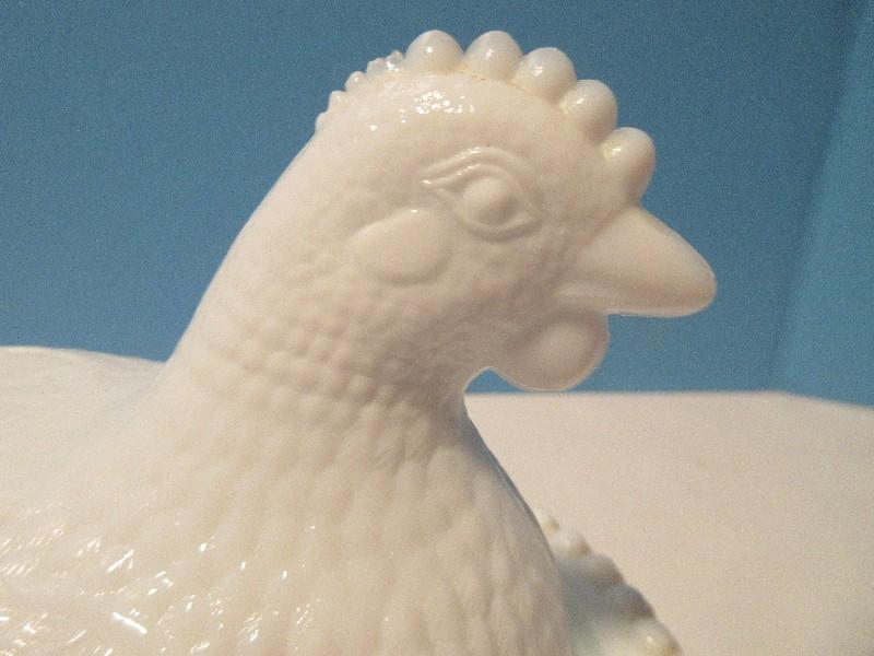 Vintage Indiana Glass Hen on Nest Milk Glass Covered Candy Dish