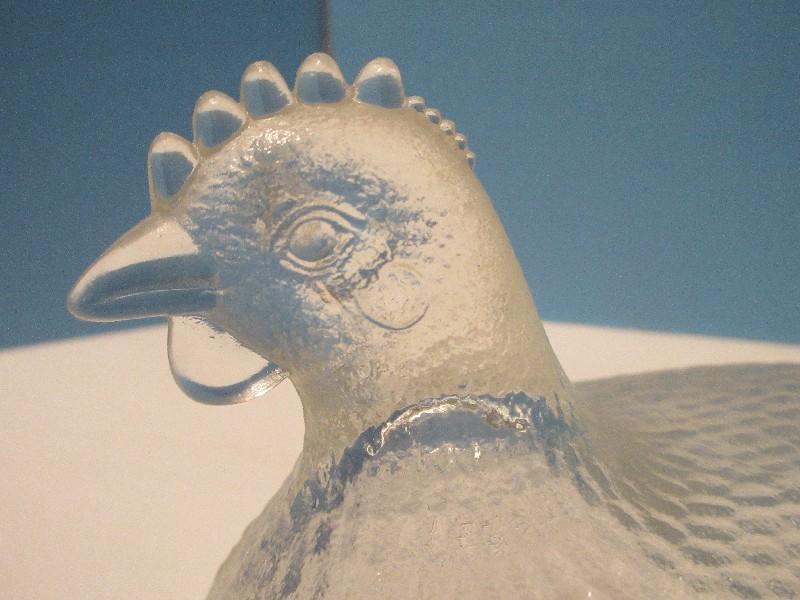 Clear Pressed Glass Hen on Nest Covered Candy Dish