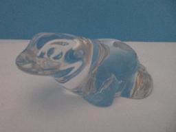 Signed Villeroy & Boch Crystal Figural Frog Paperweight