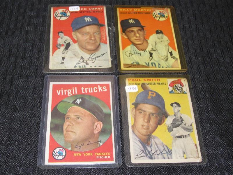 4 Vintage Collectible Baseball Cards