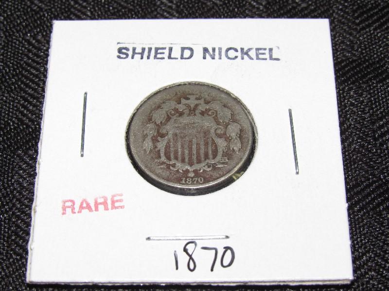 Rare 1870 Shield Nickel