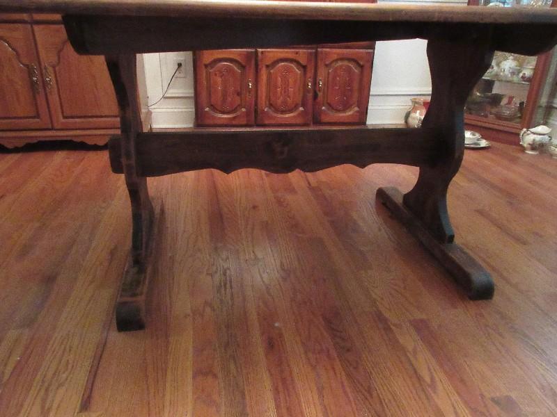 Country Charmer Heart Pine Farm House Cottage Trestle Peg Table