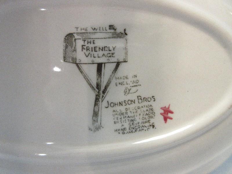 Johnson Brothers China Friendly Village Pattern Gravy Boat & The Well Underplate