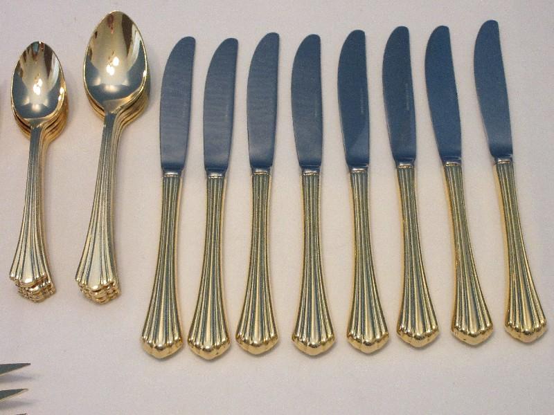 54 Pieces - 1847 Rogers Brothers International Silver Golden Flair Pattern Flatware