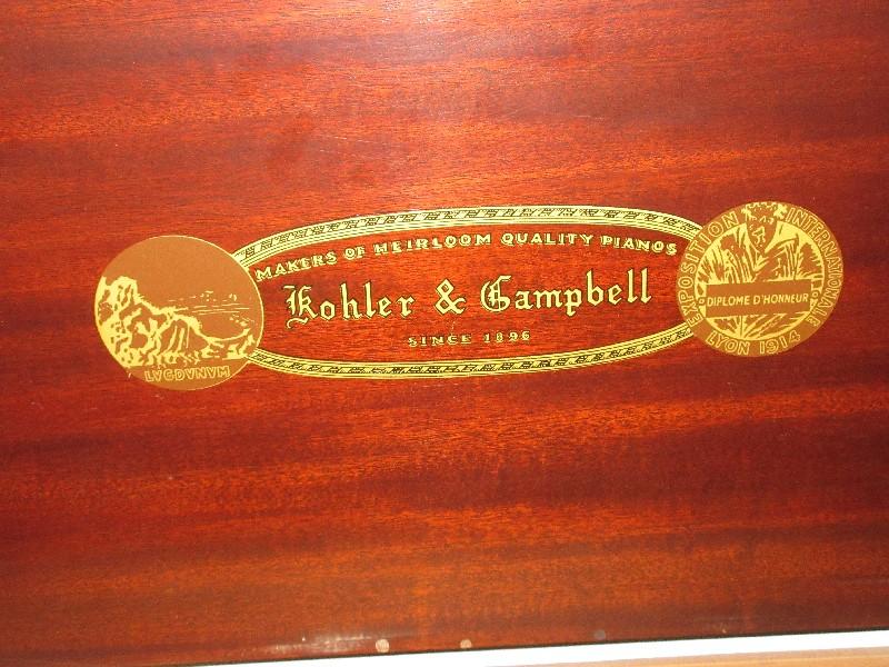 Kohler & Campbell Heirloom Quality Mahogany 39" Spinet Piano w/ Bench Lift Seat