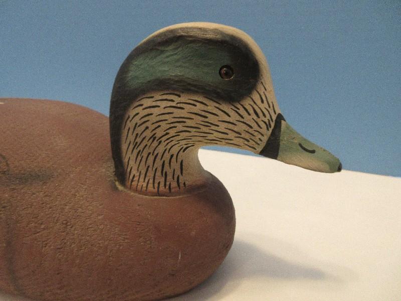 Carved Wooden Figural Duck Decoy Mallard Hand Painted Features
