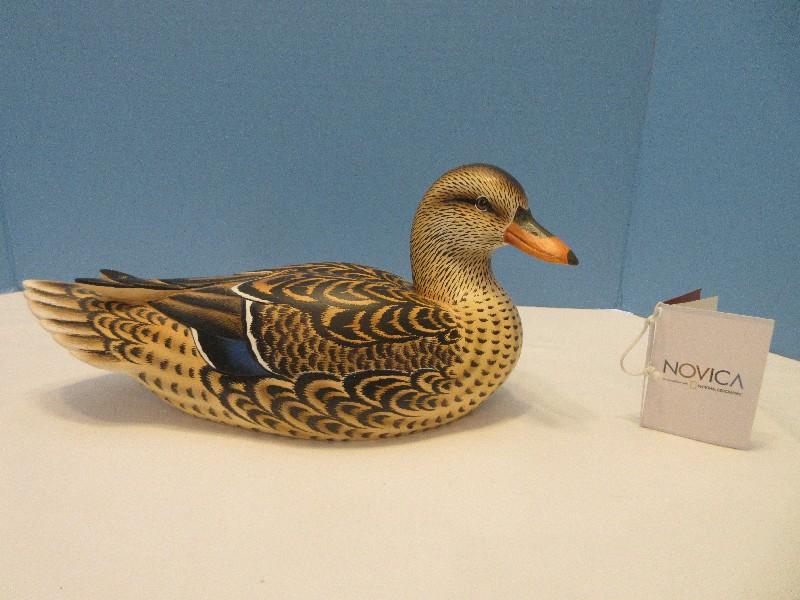 National Geographic Novica Collection "Elegant Mallard" Wooden Statuette Decoy