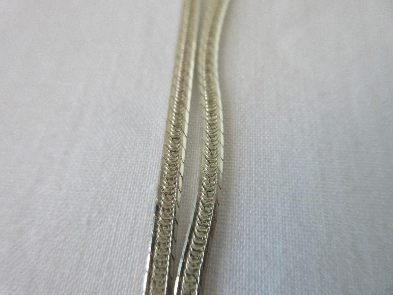 Stamped 925 Italy Sterling Silver Double Strand Necklace Chain Bow Ribbon Enhancer Accent