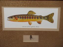 Volcano Creek Golden Trout Illustration Art Print w/ Fly Fishing Lure