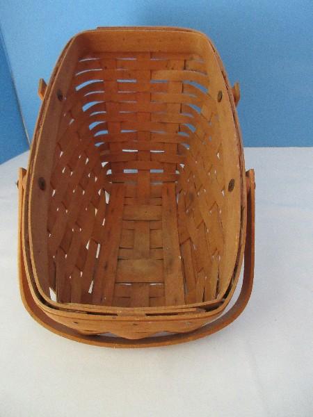 Longaberger Handwoven Double Handled Basket Handmade To Be Handed Down