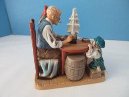 Collectors "For A Good Boy" by Norman Rockwell Museum Inc. Bisque Porcelain 5 1/2" Figurine