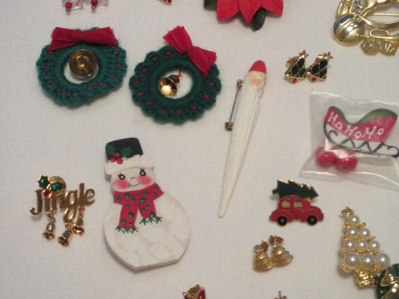 Christmas Fashion Jewelry Collection Christmas Tree Multicolor Stones, Jingle Bells
