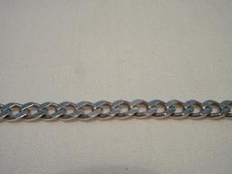 Stamped Italy 925 = Sterling Silver Curb Chain Bracelet