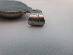 Stamped 925 = Sterling Oval Black Onyx Pendant Necklace Enhancer