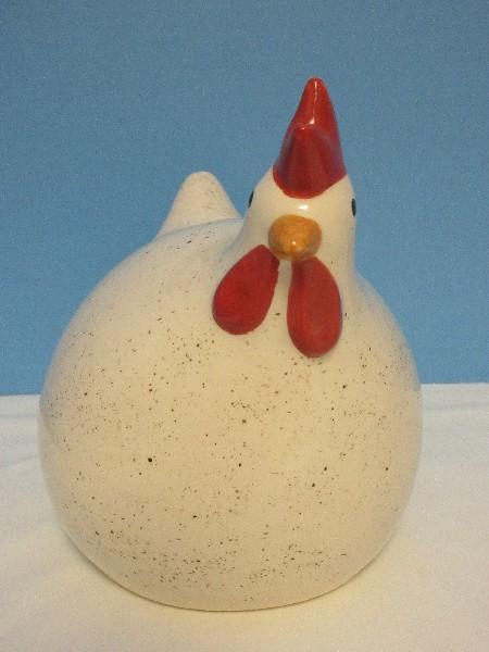 Ceramic Country Charmer Hen House Collection Speckle Figural Hen Gold Paint Comb