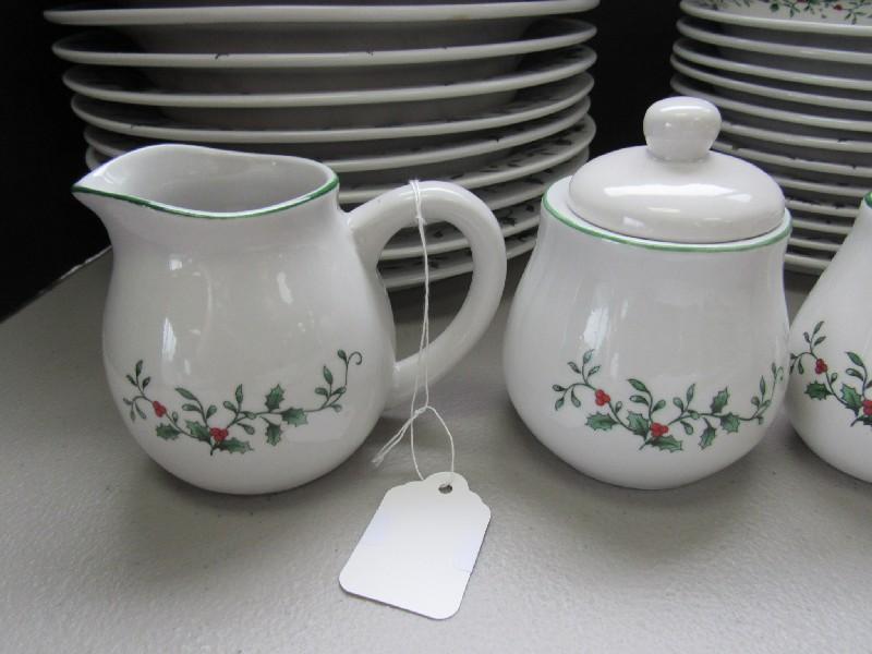 Royal Seasons Stoneware Holly Trim Ceramic Lot