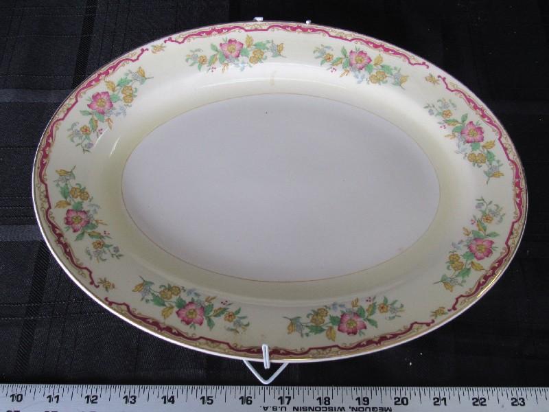 Semi-Vitreous Edwin M. Knowles Platter Floral Pattern Motif