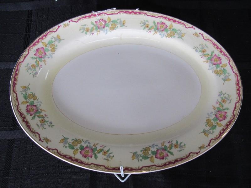 Semi-Vitreous Edwin M. Knowles Platter Floral Pattern Motif