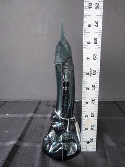 Vintage Blue Glass Avon Swordfish Cologne Bottle