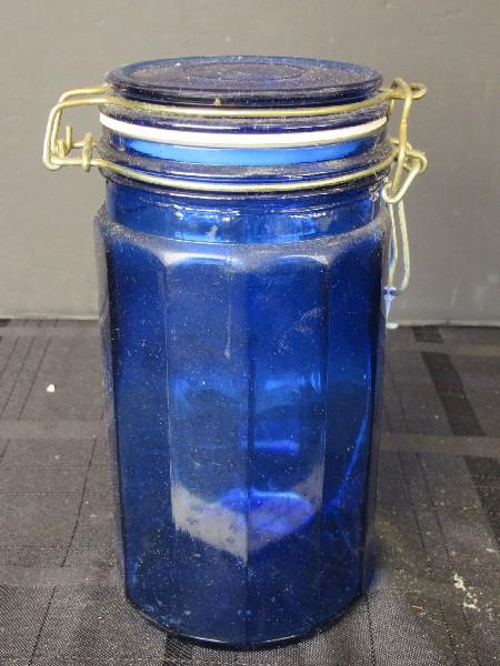 Vintage Blue Glass Jar