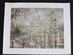 Pair - Paris Sacre Coeur Motmastre & Paris Arc De Triomphe Prints