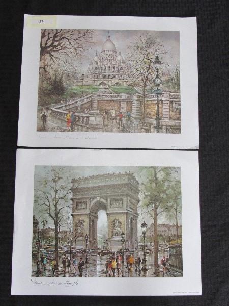 Pair - Paris Sacre Coeur Motmastre & Paris Arc De Triomphe Prints