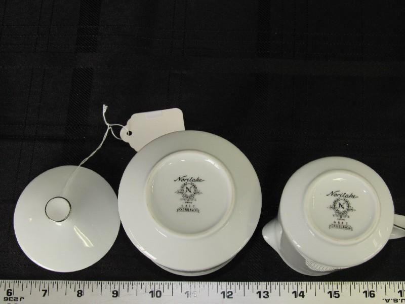 Noritake Japan Casablanca 6842 Ceramic Lot - Raised Hand Painted Floral Trim