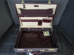 Vintage Lucas Top Grain Leather Travel Business Suitcase