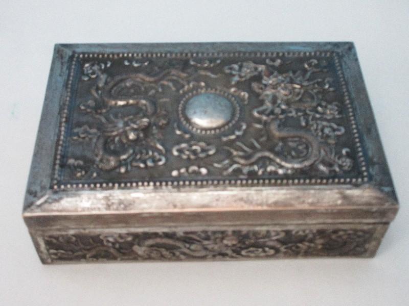 Antique Chinoiserie Argent Means Silver in French Keepsake Box