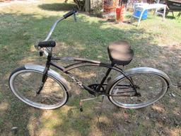 Vintage Huffy Santa Fe Black Metal Bicycle Black Seat