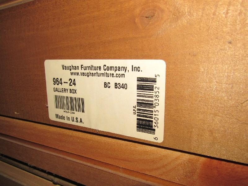 Vaughan Furniture Co. Long Dresser 9 Drawers Wood/Metal Pulls, Bracket Feet