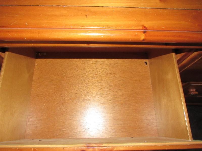 Vaughan Furniture Co. Long Dresser 9 Drawers Wood/Metal Pulls, Bracket Feet