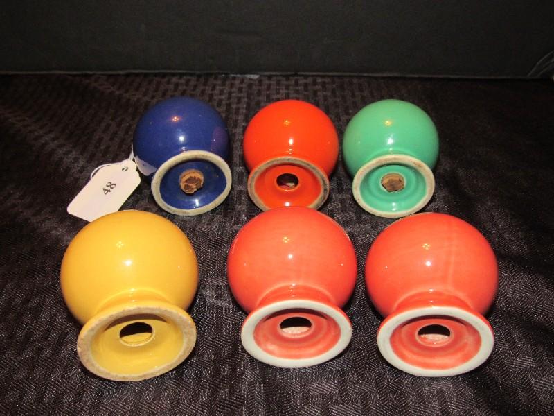 Vintage Fiestaware Ceramic Lot - Salt/Pepper Shakers Red/Yellow/Blue/Green