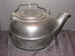 Vintage No.8 Cast Iron Black Teapot So-Co Op IDY Co. Rome CA