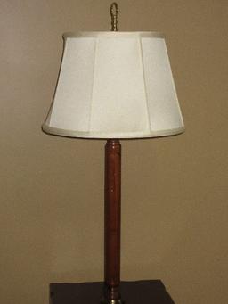 Classic Knotty Pine Floor Lamp Side Table Antiqued Stained Patina