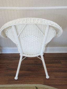 Traditional White PVC All-Weather Sunroom/Patio Chair