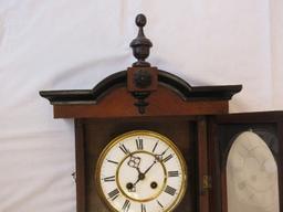 Exquisite Early Tall Vienna Regulator Key Wind Wall Clock Roman Numeral Face