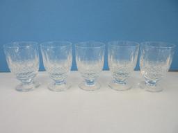 Set - 5 Waterford Cut Crystal Colleen Short Stem Pattern 3 7/8" Port Wine 3oz Goblets