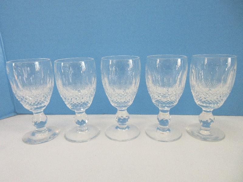 Set - 5 Waterford Cut Crystal Colleen Short Stem Pattern 4 1/4" Sherry 2oz Glasses