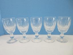 Set - 5 Waterford Cut Crystal Colleen Short Stem Pattern 4 1/4" Sherry 2oz Glasses