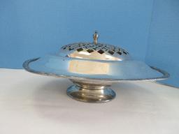 Group - Silverplate on Copper Compote w/ Reticulated Intricate Design