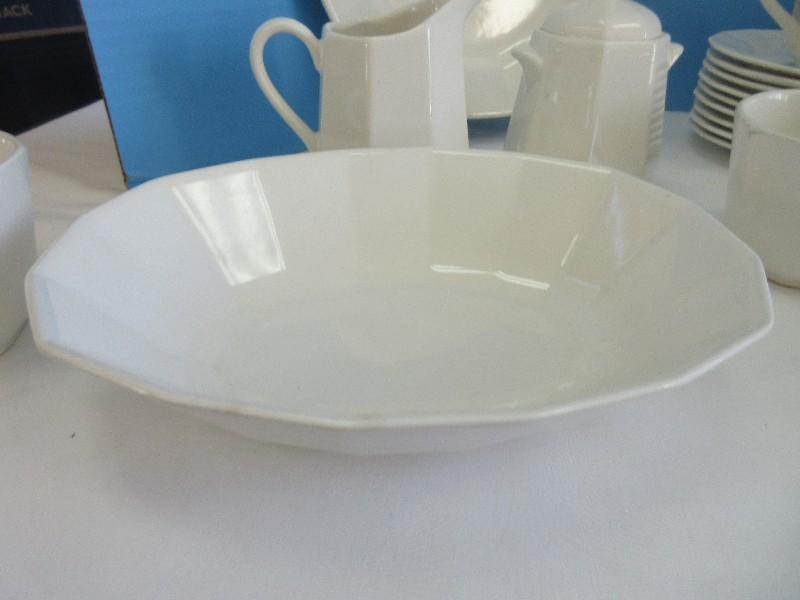 54 Pieces - Heritance Bone White Ironstone Dinnerware w/ Serving Pieces